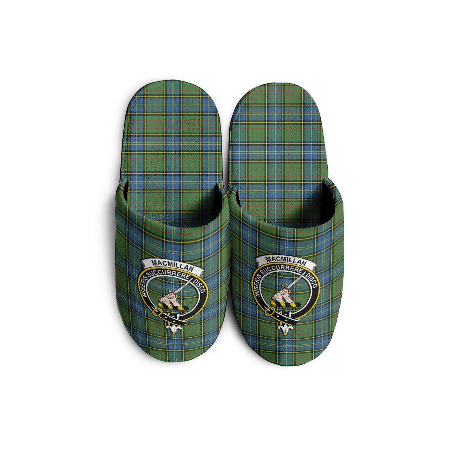 MacMillan Hunting Ancient Tartan Home Slippers with Family Crest - Tartanvibesclothing