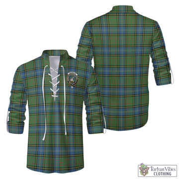 MacMillan Hunting Ancient Tartan Men's Scottish Traditional Jacobite Ghillie Kilt Shirt with Family Crest