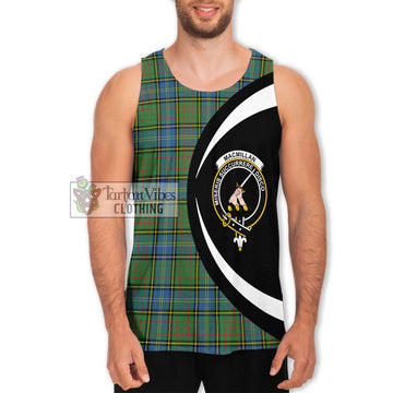 MacMillan Hunting Ancient Tartan Men's Tank Top with Family Crest Circle Style