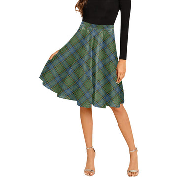 MacMillan Hunting Ancient Tartan Melete Pleated Midi Skirt