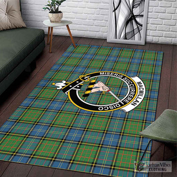 MacMillan Hunting Ancient Tartan Area Rug with Family Crest