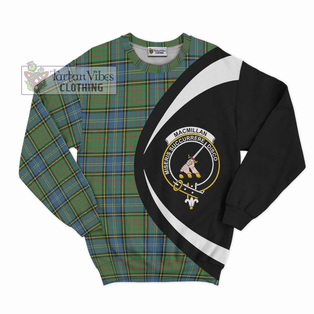 MacMillan Hunting Ancient Tartan Sweatshirt with Family Crest Circle Style Unisex - Tartan Vibes Clothing