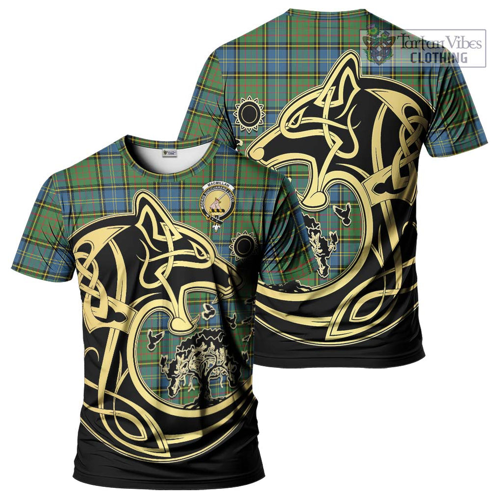 MacMillan Hunting Ancient Tartan T-Shirt with Family Crest Celtic Wolf Style Kid's Shirt - Tartan Vibes Clothing