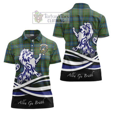 MacMillan Hunting Ancient Tartan Women's Polo Shirt with Alba Gu Brath Regal Lion Emblem