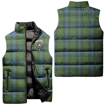 MacMillan Hunting Ancient Tartan Sleeveless Puffer Jacket with Family Crest