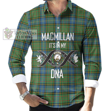 MacMillan Hunting Ancient Tartan Long Sleeve Button Shirt with Family Crest DNA In Me Style