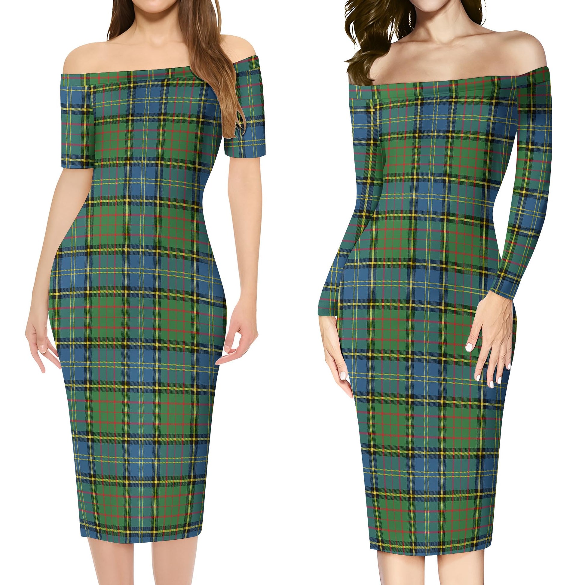 MacMillan Hunting Ancient Tartan Off Shoulder Lady Dress Women's Dress - Tartanvibesclothing