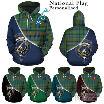 MacMillan Hunting Ancient Tartan Hoodie with Personalised National Flag and Family Crest Half Style