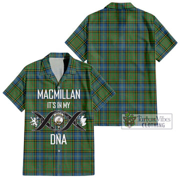 MacMillan Hunting Ancient Tartan Short Sleeve Button Shirt with Family Crest DNA In Me Style