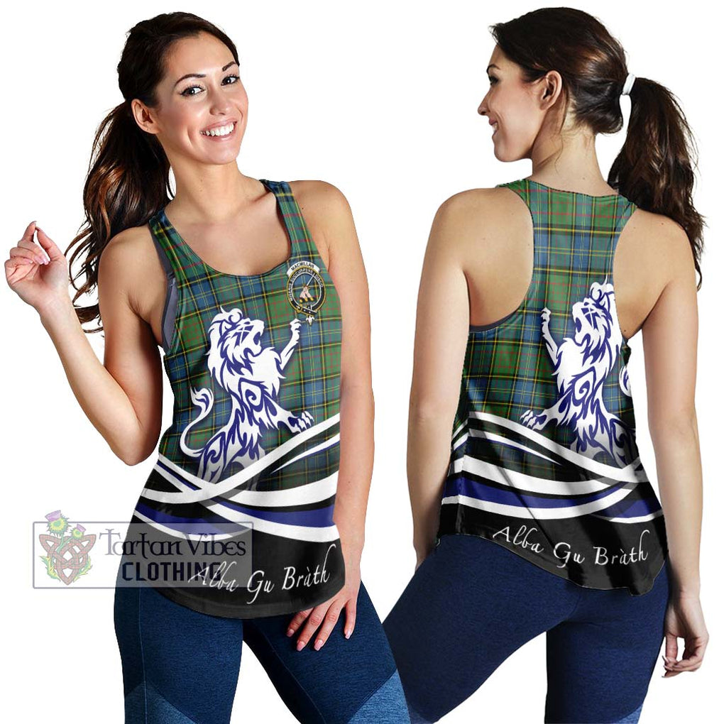 MacMillan Hunting Ancient Tartan Women's Racerback Tanks with Alba Gu Brath Regal Lion Emblem 4XL - Tartanvibesclothing Shop