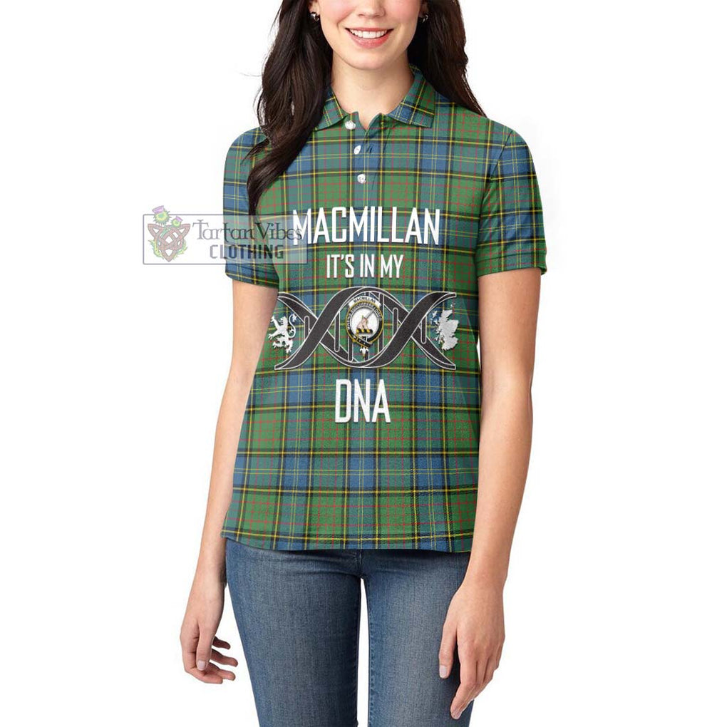 MacMillan Hunting Ancient Tartan Women's Polo Shirt with Family Crest DNA In Me Style Women - Tartanvibesclothing Shop