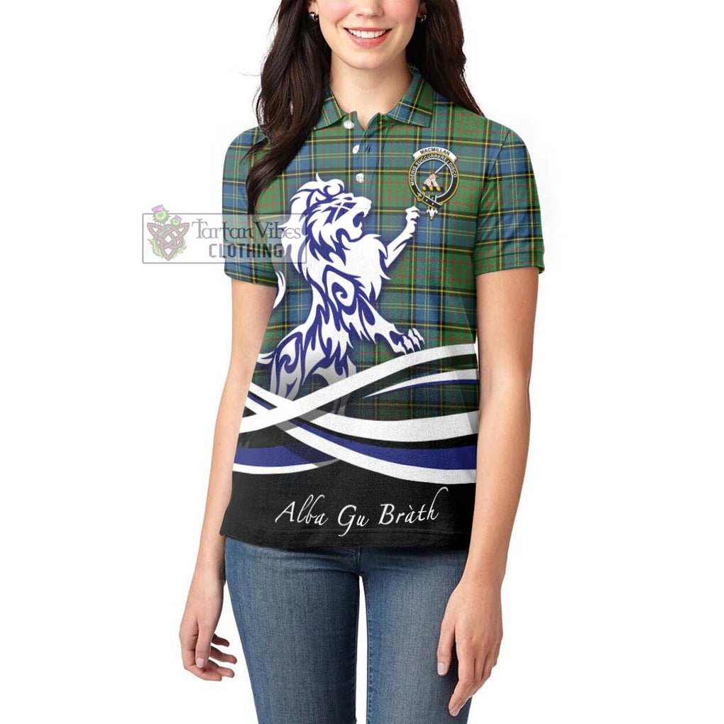 MacMillan Hunting Ancient Tartan Women's Polo Shirt with Alba Gu Brath Regal Lion Emblem - Tartanvibesclothing Shop