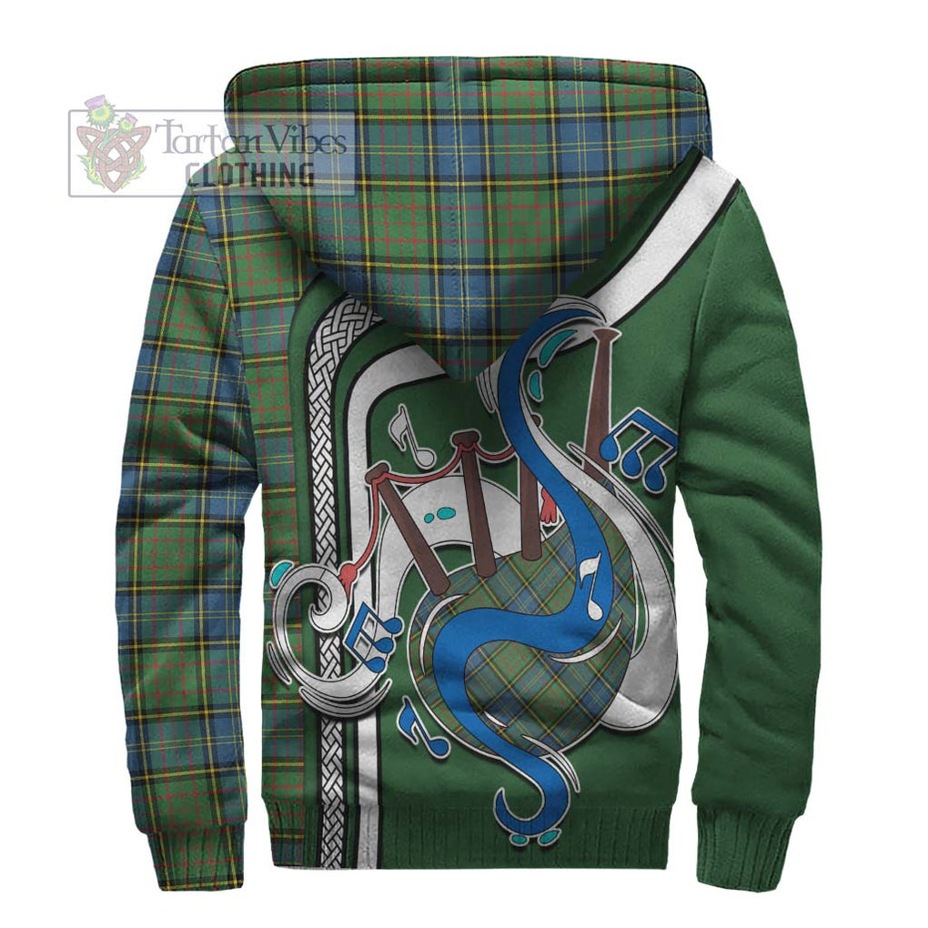 MacMillan Hunting Ancient Tartan Sherpa Hoodie with Epic Bagpipe Style - Tartanvibesclothing Shop