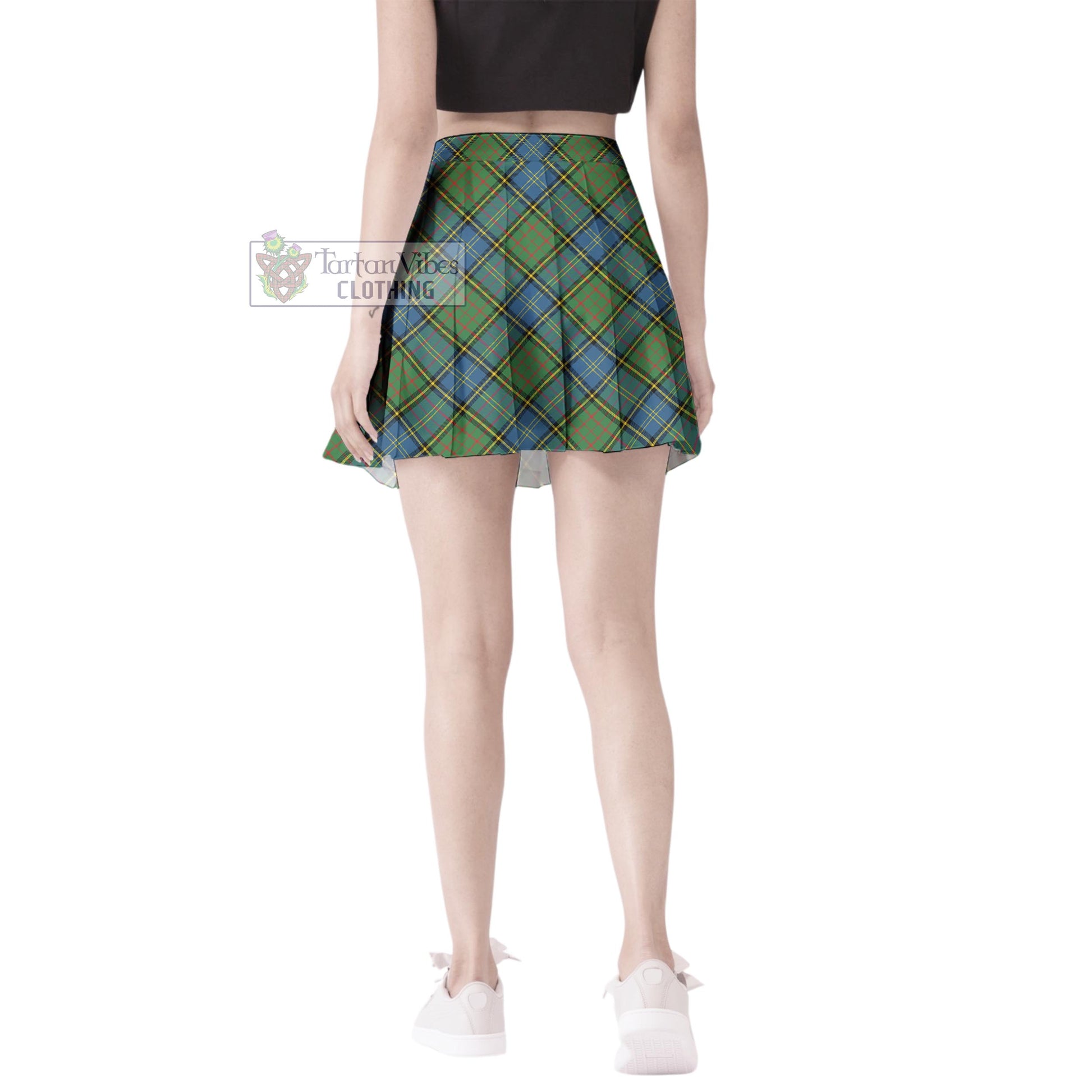 Tartan Vibes Clothing MacMillan Hunting Ancient Tartan Women's Plated Mini Skirt