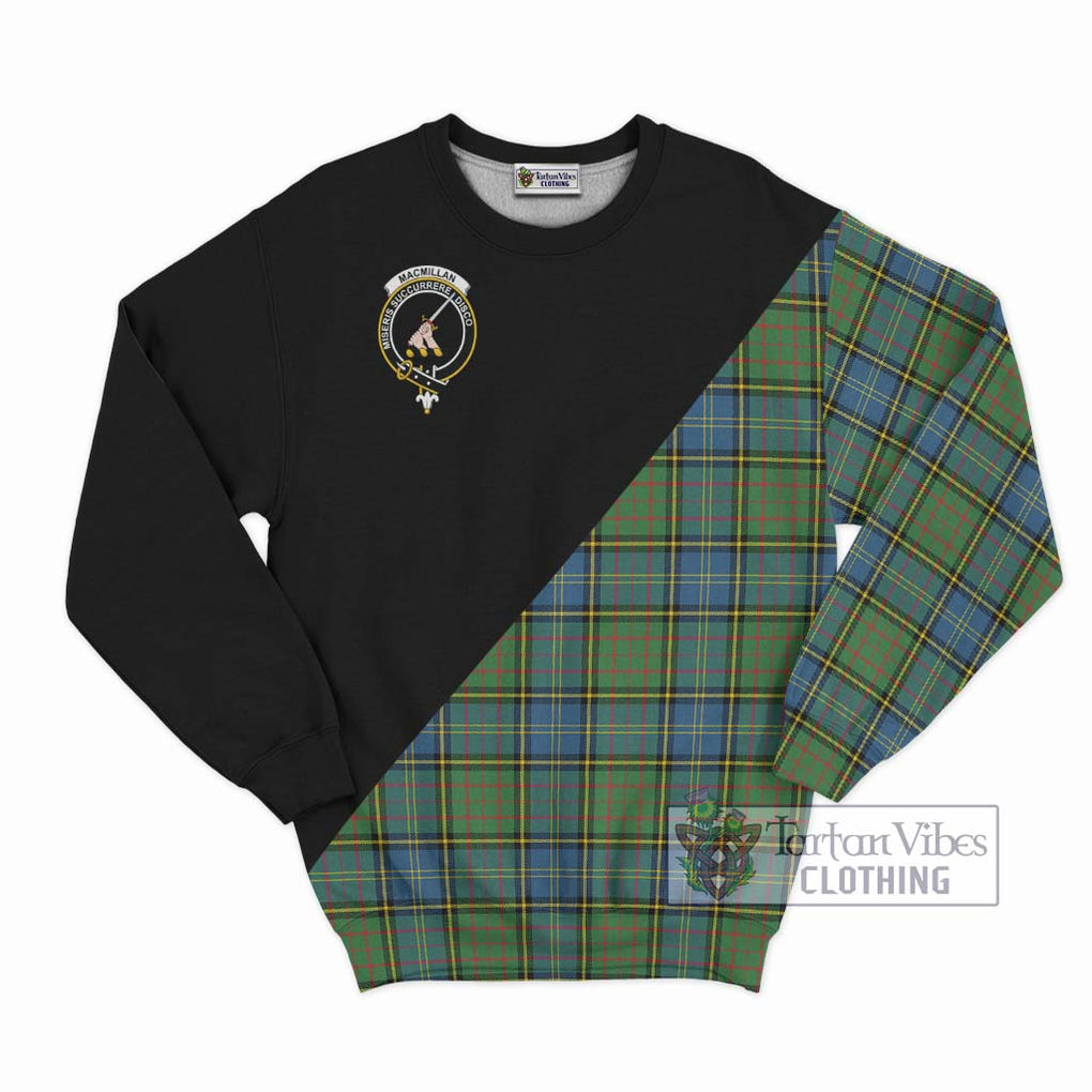 MacMillan Hunting Ancient Tartan Sweatshirt with Family Crest and Military Logo Style - Tartanvibesclothing Shop