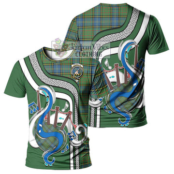 MacMillan Hunting Ancient Tartan T-Shirt with Epic Bagpipe Style