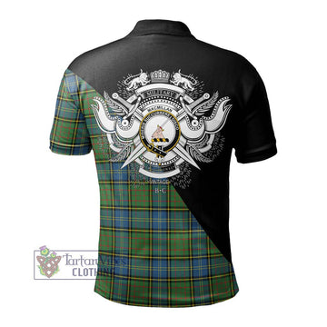 MacMillan Hunting Ancient Tartan Polo Shirt with Family Crest and Military Logo Style