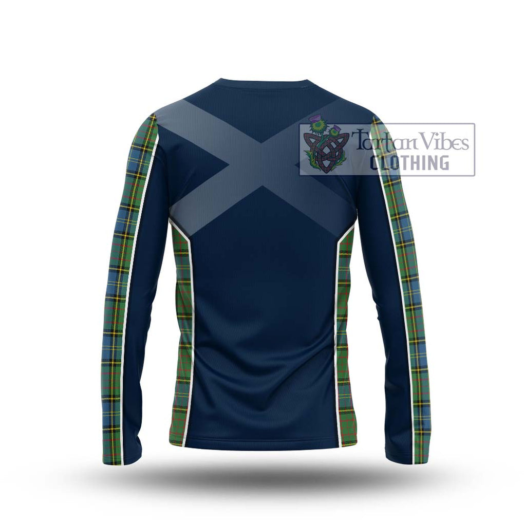 MacMillan Hunting Ancient Tartan Long Sleeve T-Shirt with Family Crest and Lion Rampant Vibes Sport Style - Tartan Vibes Clothing