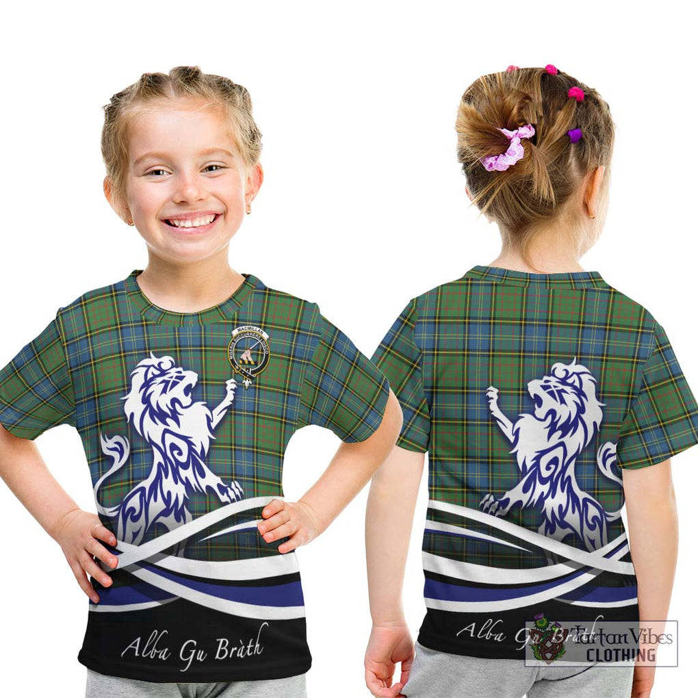 MacMillan Hunting Ancient Tartan Kid T-Shirt with Alba Gu Brath Regal Lion Emblem - Tartanvibesclothing Shop