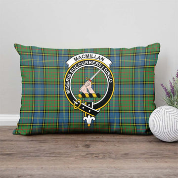 MacMillan Hunting Ancient Tartan Pillow Cover with Family Crest