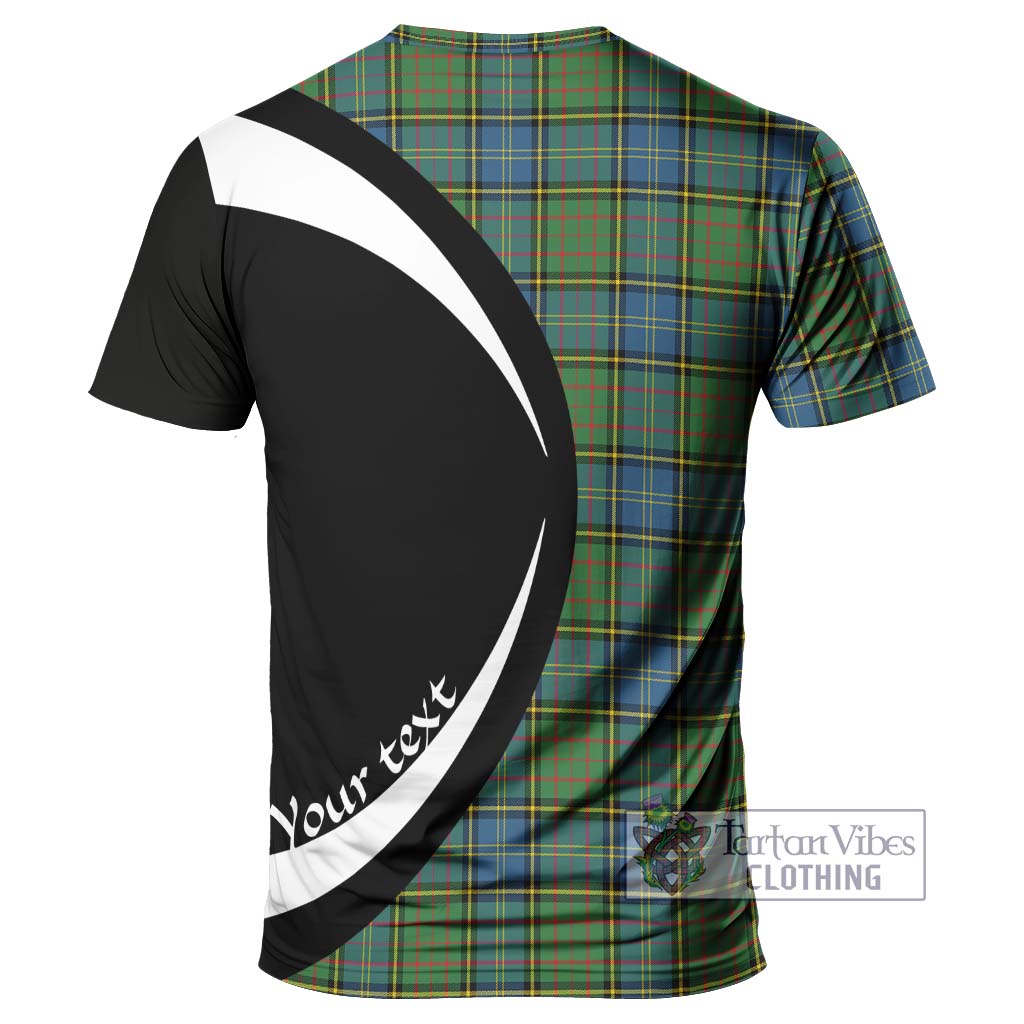 Tartan Vibes Clothing MacMillan Hunting Ancient Tartan T-Shirt with Family Crest Circle Style