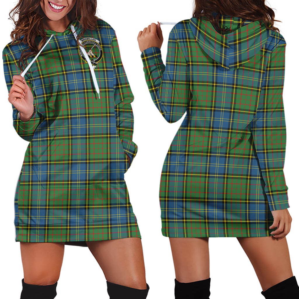 MacMillan Hunting Ancient Tartan Hoodie Dress with Family Crest - Tartan Vibes Clothing