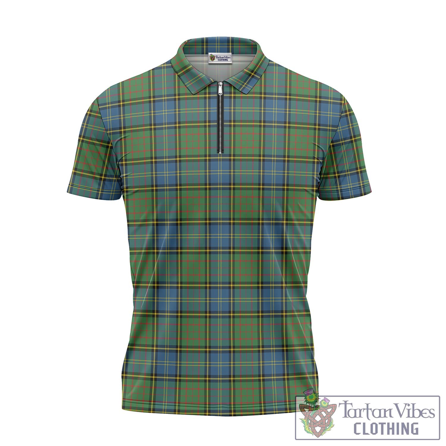 Tartan Vibes Clothing MacMillan Hunting Ancient Tartan Zipper Polo Shirt