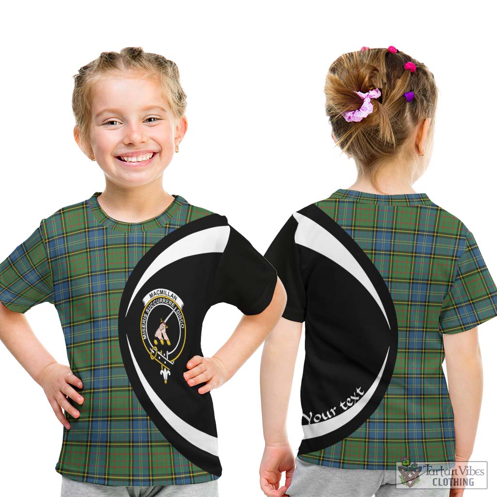 MacMillan Hunting Ancient Tartan Kid T-Shirt with Family Crest Circle Style - Tartan Vibes Clothing