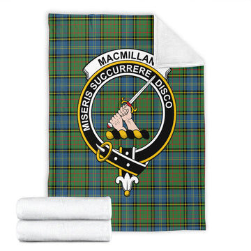 MacMillan Hunting Ancient Tartan Blanket with Family Crest