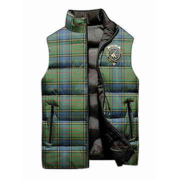 MacMillan Hunting Ancient Tartan Sleeveless Puffer Jacket with Family Crest