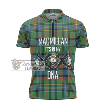 MacMillan Hunting Ancient Tartan Zipper Polo Shirt with Family Crest DNA In Me Style