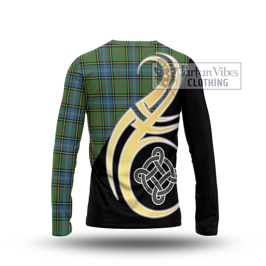 MacMillan Hunting Ancient Tartan Long Sleeve T-Shirt with Family Crest and Celtic Symbol Style - Tartan Vibes Clothing