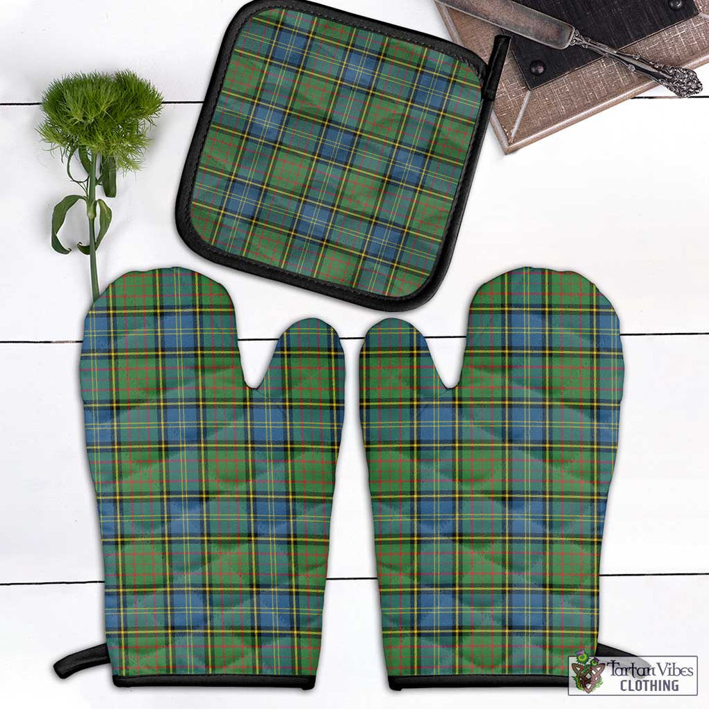 MacMillan Hunting Ancient Tartan Combo Oven Mitt & Pot-Holder Combo 1 Oven Mitt & 1 Pot-Holder Black - Tartan Vibes Clothing