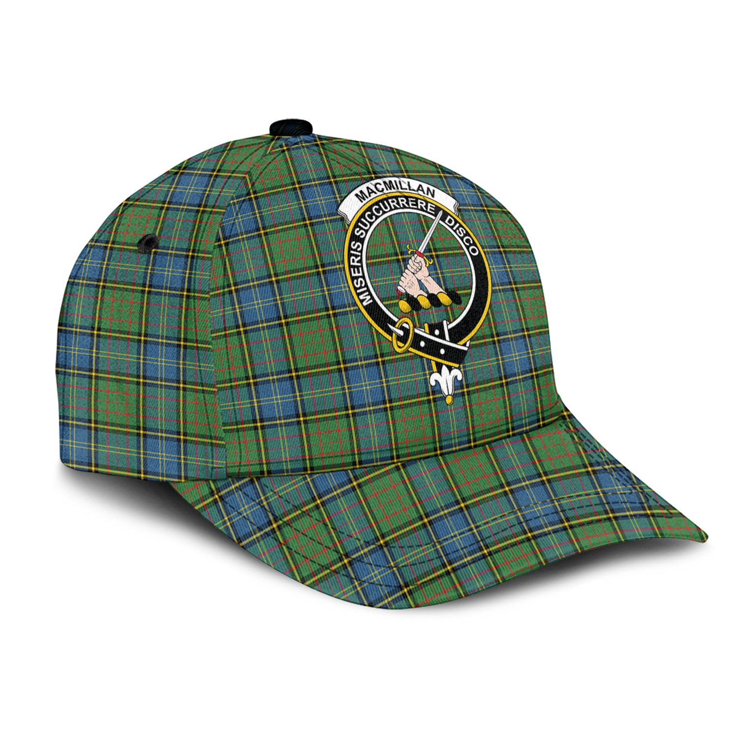 MacMillan Hunting Ancient Tartan Classic Cap with Family Crest - Tartan Vibes Clothing