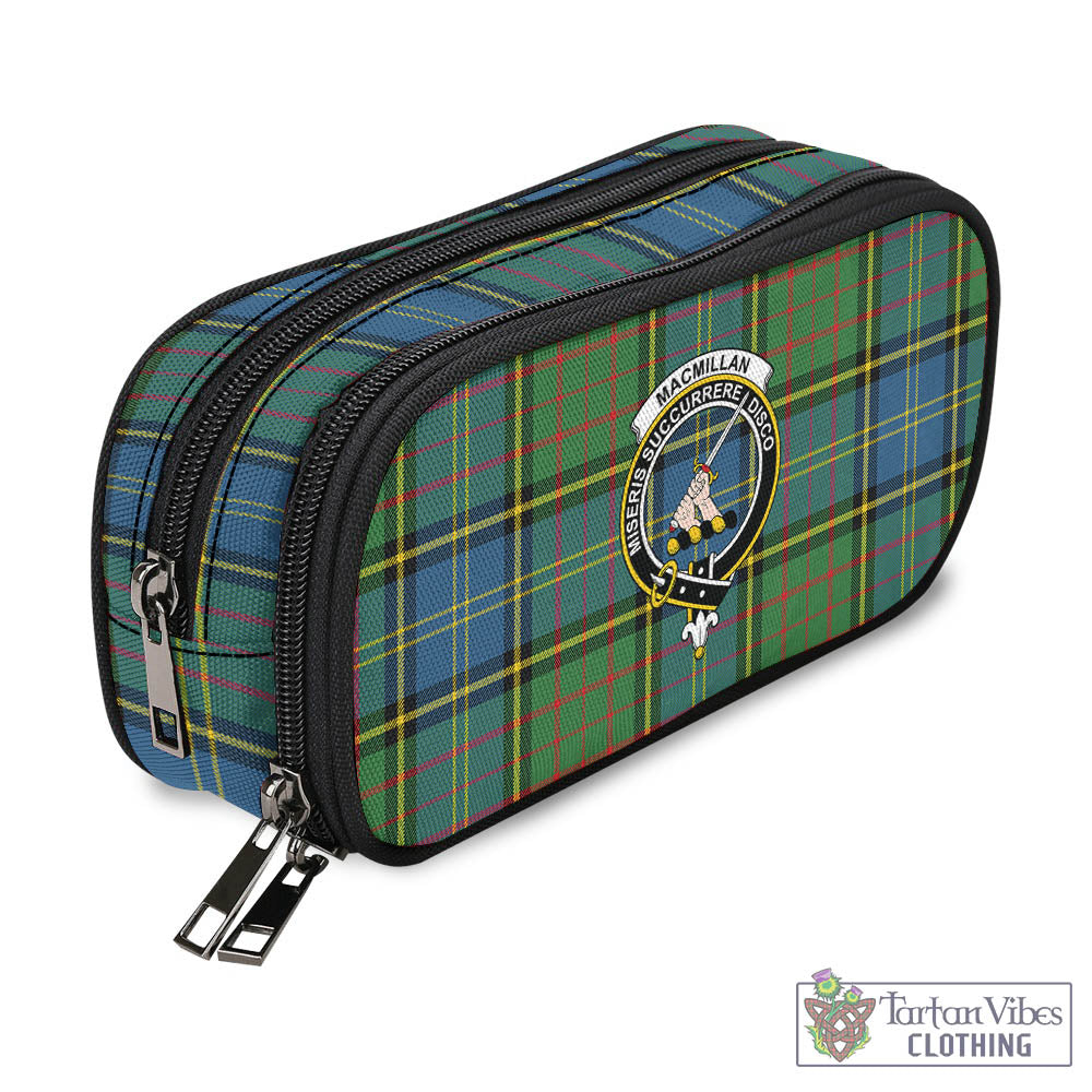 Tartan Vibes Clothing MacMillan Hunting Ancient Tartan Pen and Pencil Case with Family Crest