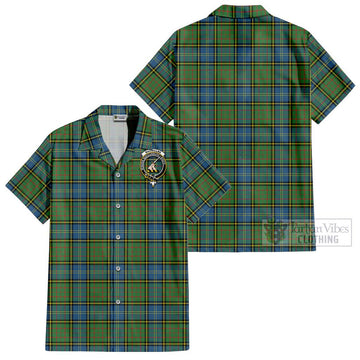 MacMillan Hunting Ancient Tartan Cotton Hawaiian Shirt with Family Crest