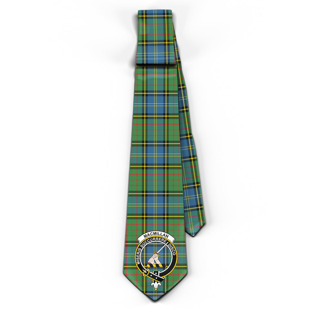 MacMillan Hunting Ancient Tartan Classic Necktie with Family Crest - Tartan Vibes Clothing