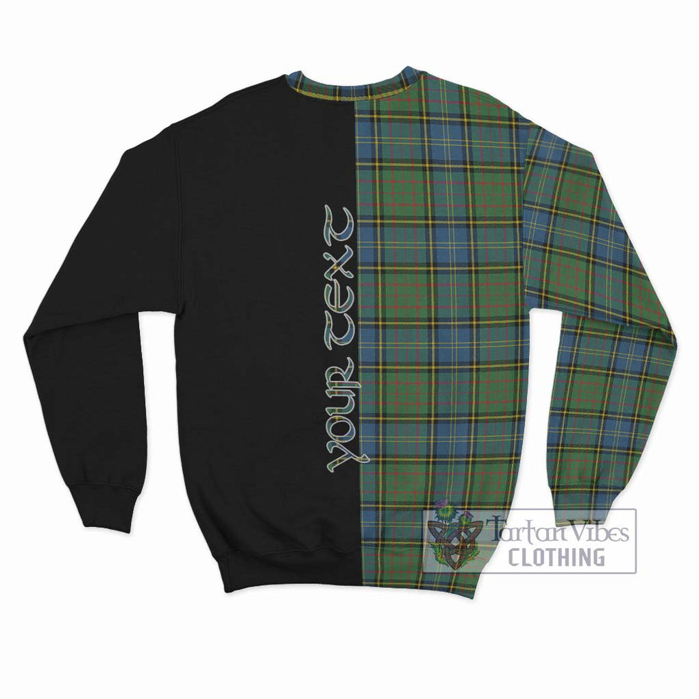 MacMillan Hunting Ancient Tartan Sweatshirt with Family Crest and Half Of Me Style - Tartanvibesclothing Shop