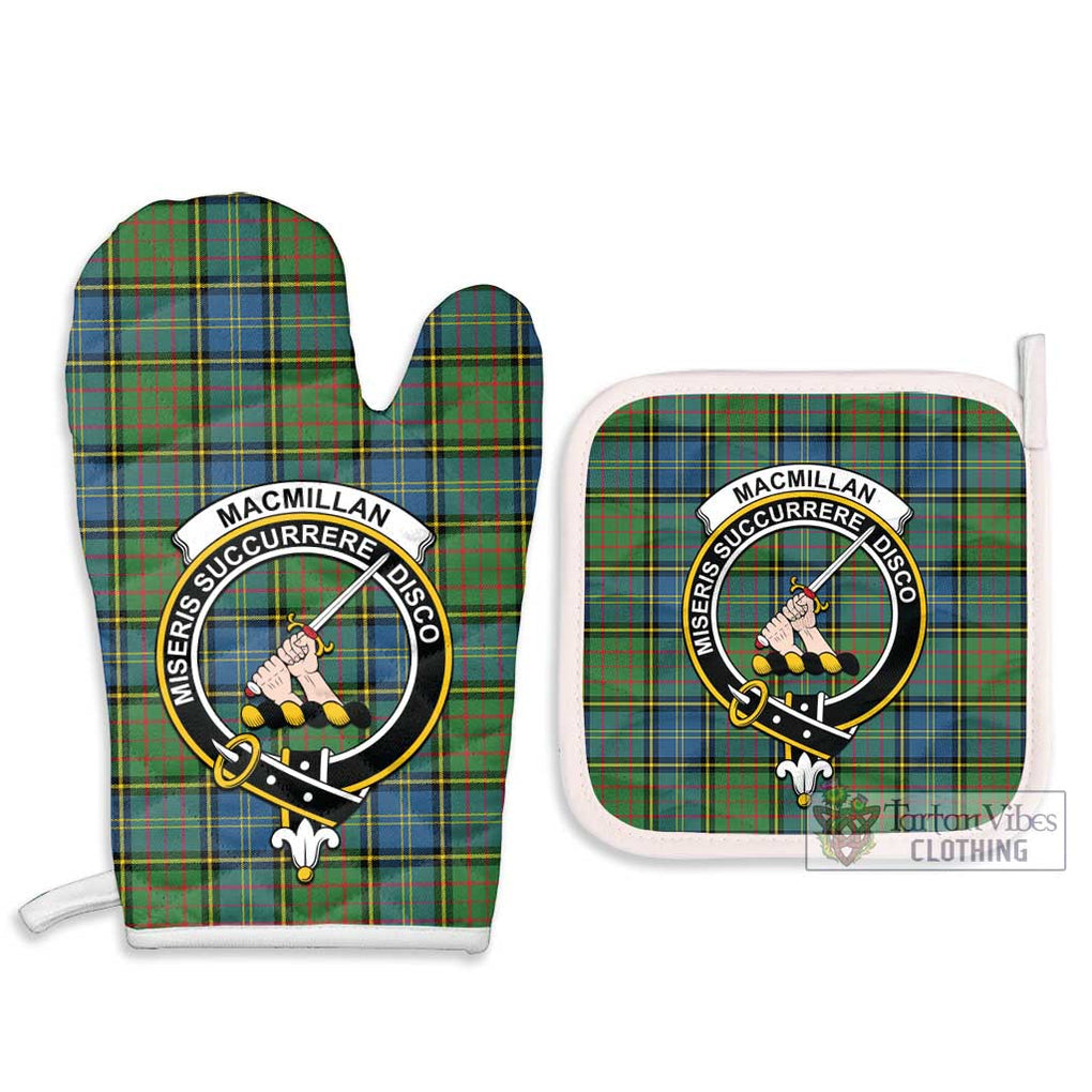 MacMillan Hunting Ancient Tartan Combo Oven Mitt & Pot-Holder with Family Crest Combo 1 Oven Mitt & 2 Pot-Holder White - Tartan Vibes Clothing