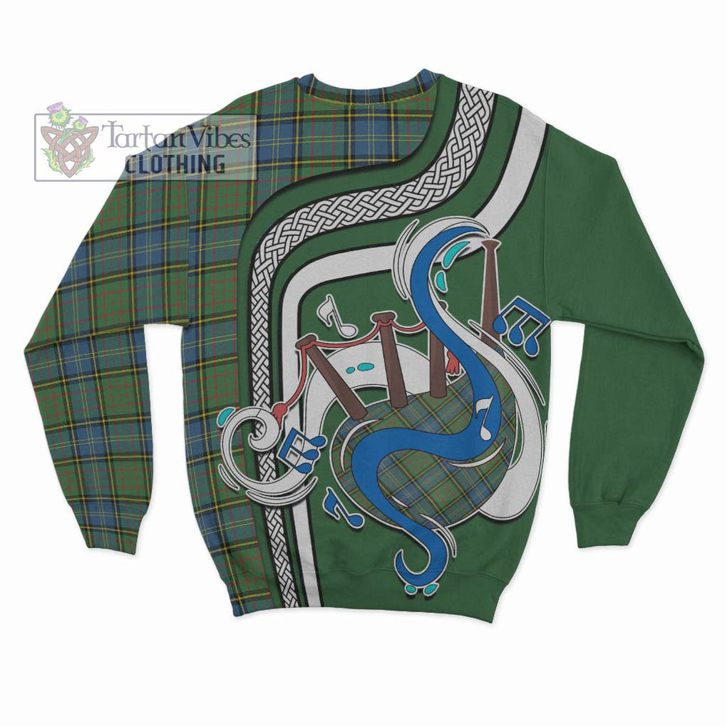 Tartan Vibes Clothing MacMillan Hunting Ancient Tartan Sweatshirt with Epic Bagpipe Style