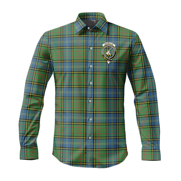 MacMillan Hunting Ancient Tartan Long Sleeve Button Up Shirt with Family Crest