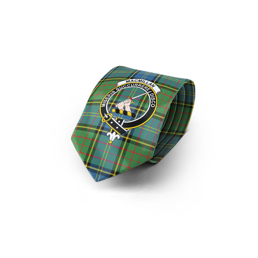 MacMillan Hunting Ancient Tartan Classic Necktie with Family Crest - Tartan Vibes Clothing