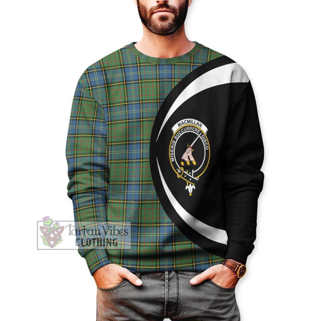 MacMillan Hunting Ancient Tartan Sweatshirt with Family Crest Circle Style - Tartan Vibes Clothing