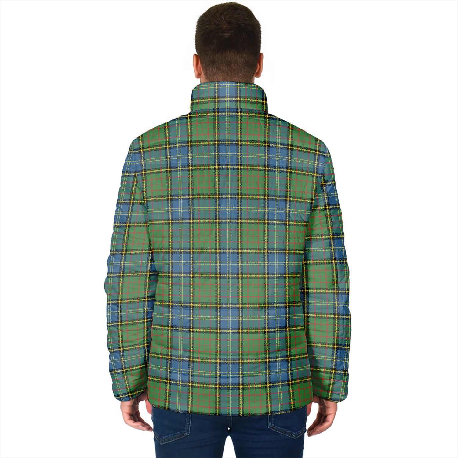 MacMillan Hunting Ancient Tartan Padded Jacket with Family Crest - Tartan Vibes Clothing