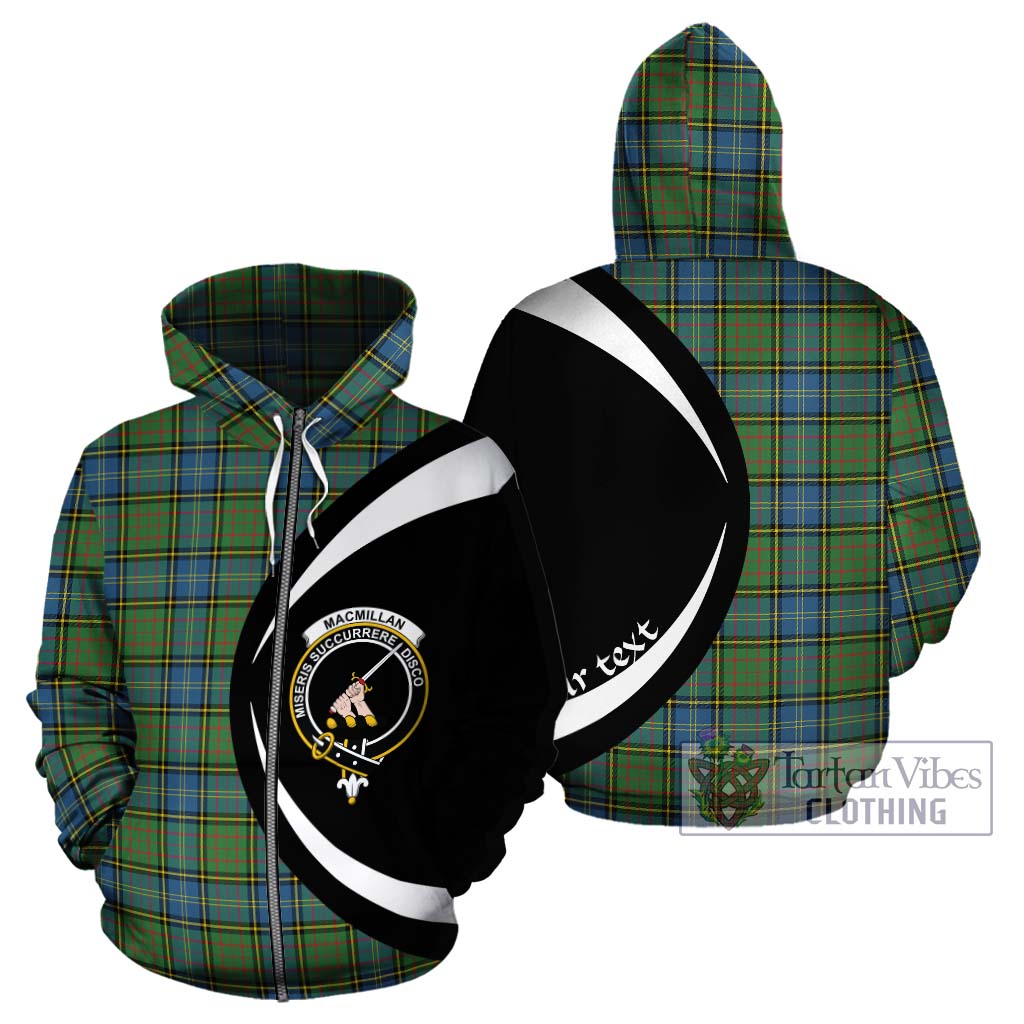 MacMillan Hunting Ancient Tartan Hoodie with Family Crest Circle Style - Tartan Vibes Clothing