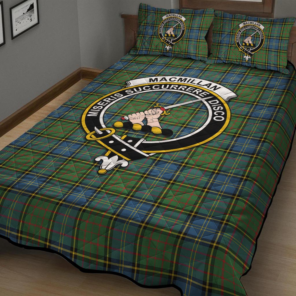 MacMillan Hunting Ancient Tartan Quilt Bed Set with Family Crest - Tartan Vibes Clothing