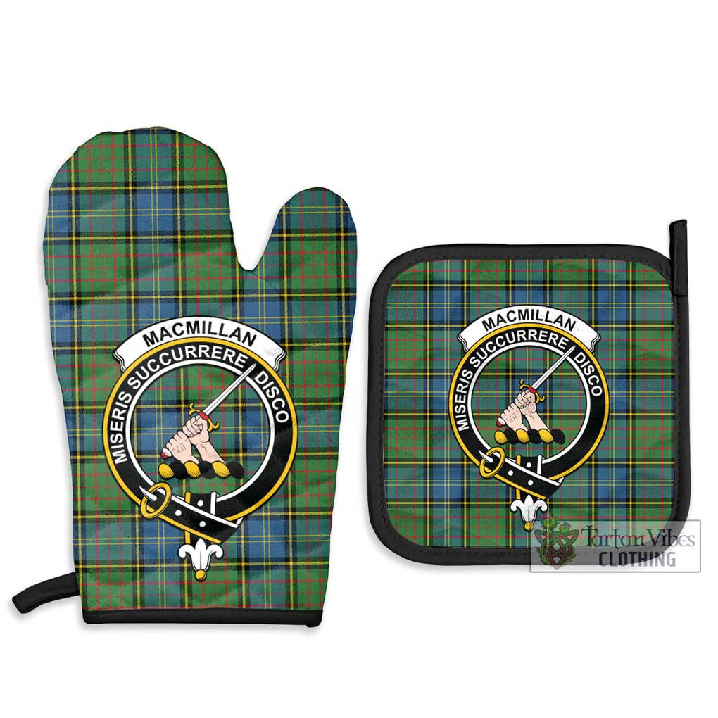 MacMillan Hunting Ancient Tartan Combo Oven Mitt & Pot-Holder with Family Crest Combo 1 Oven Mitt & 2 Pot-Holder Black - Tartan Vibes Clothing