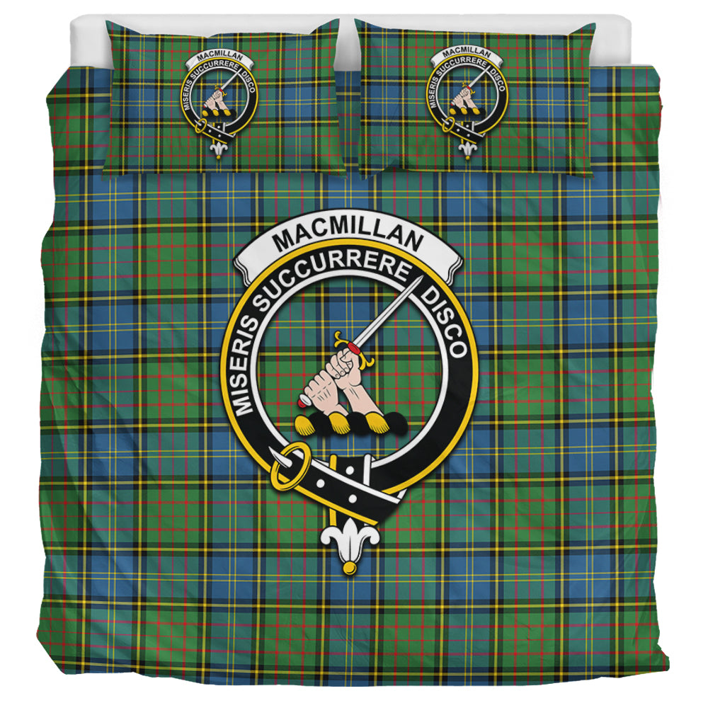 MacMillan Hunting Ancient Tartan Bedding Set with Family Crest UK Bedding Set UK Super King 104*94 inch - Tartan Vibes Clothing