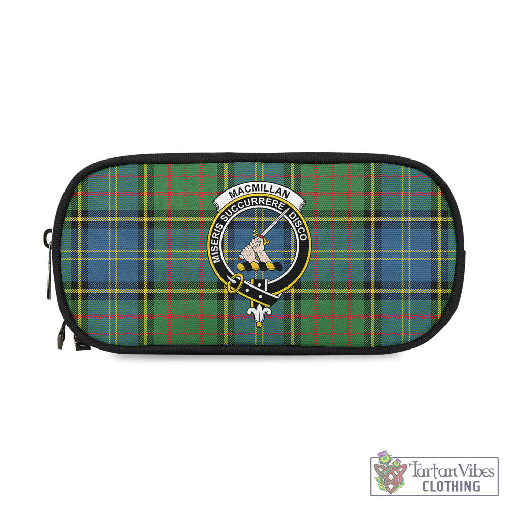 Tartan Vibes Clothing MacMillan Hunting Ancient Tartan Pen and Pencil Case with Family Crest