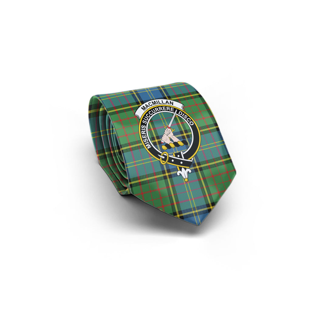 MacMillan Hunting Ancient Tartan Classic Necktie with Family Crest - Tartan Vibes Clothing